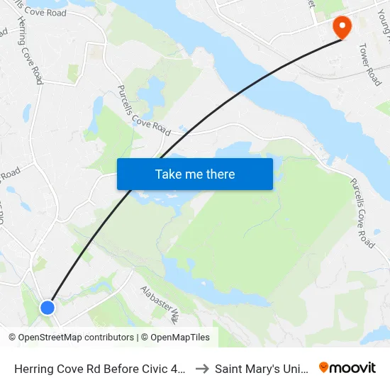 Herring Cove Rd Before Civic 427 (6892) to Saint Mary's University map