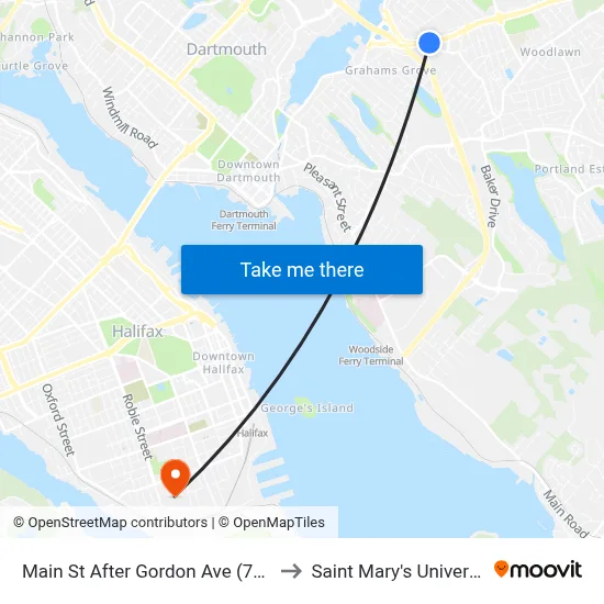 Main St After Gordon Ave (7173) to Saint Mary's University map
