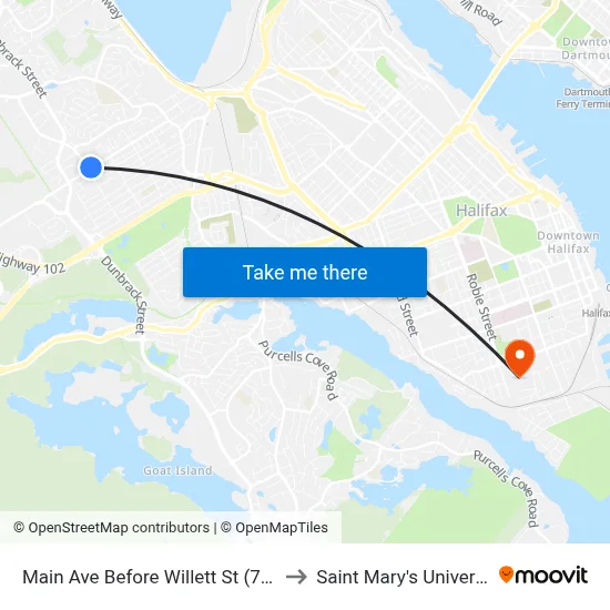 Main Ave Before Willett St (7172) to Saint Mary's University map