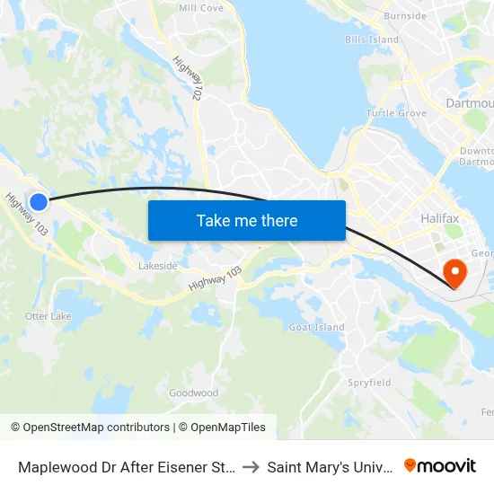 Maplewood Dr After Eisener St (7179) to Saint Mary's University map