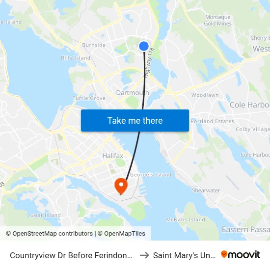 Countryview Dr Before Ferindonald Cl (6842) to Saint Mary's University map