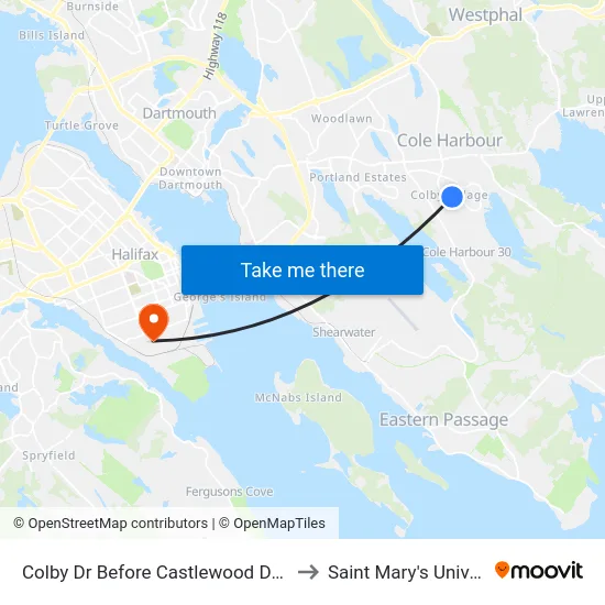 Colby Dr Before Castlewood Dr (6470) to Saint Mary's University map