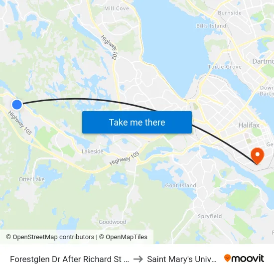 Forestglen Dr After Richard St (6713) to Saint Mary's University map