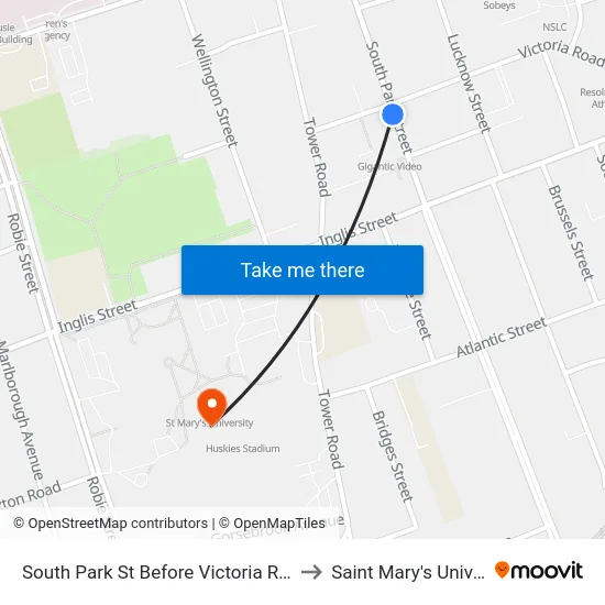 South Park St Before Victoria Rd (8314) to Saint Mary's University map