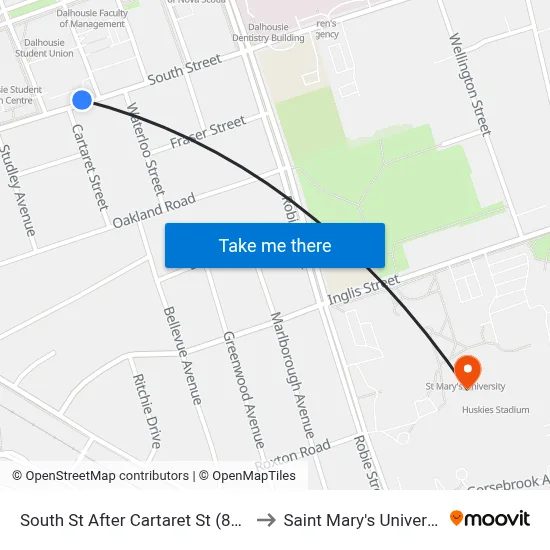 South St After Cartaret St (8316) to Saint Mary's University map