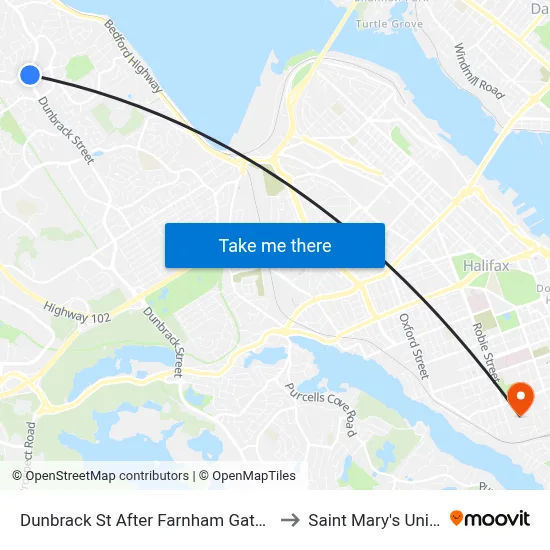 Dunbrack St After Farnham Gate Rd (6593) to Saint Mary's University map