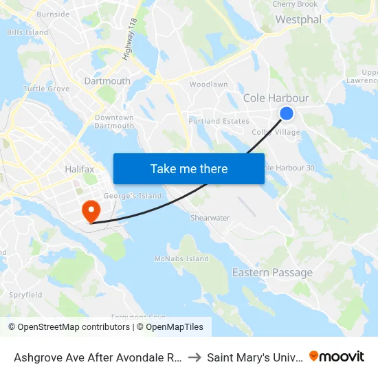 Ashgrove Ave After Avondale Rd (6047) to Saint Mary's University map
