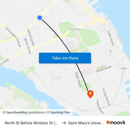 North St Before Windsor St (7357) to Saint Mary's University map