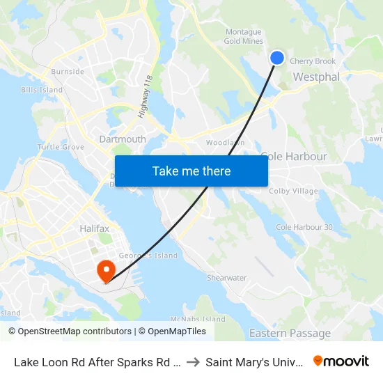 Lake Loon Rd After Sparks Rd (7101) to Saint Mary's University map