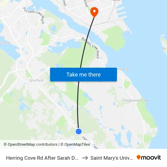 Herring Cove Rd After Sarah Dr (6865) to Saint Mary's University map