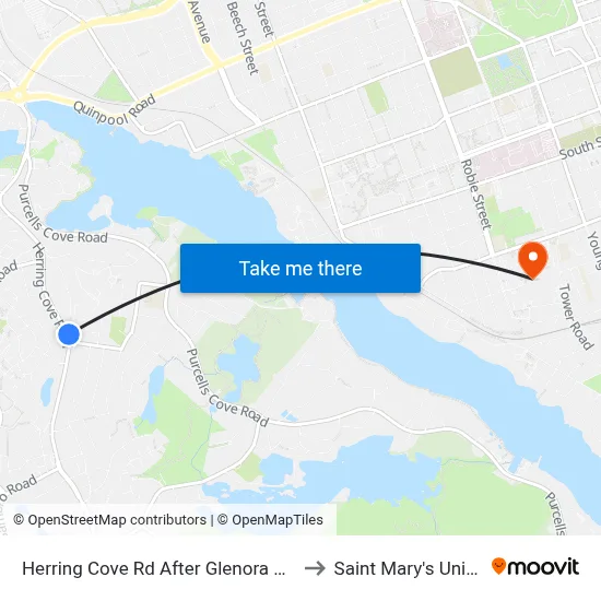 Herring Cove Rd After Glenora Ave (6860) to Saint Mary's University map