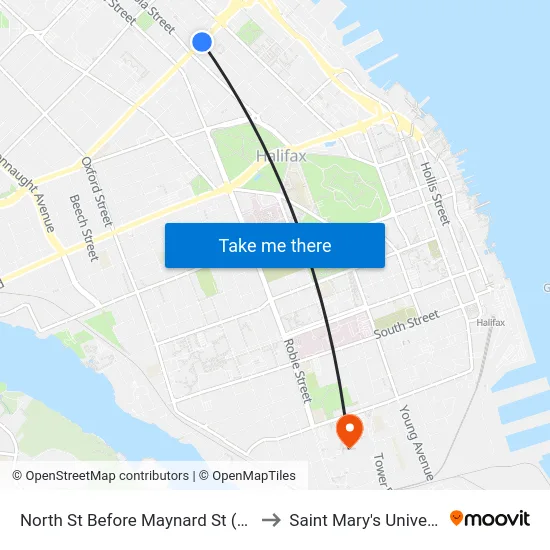 North St Before Maynard St (7354) to Saint Mary's University map