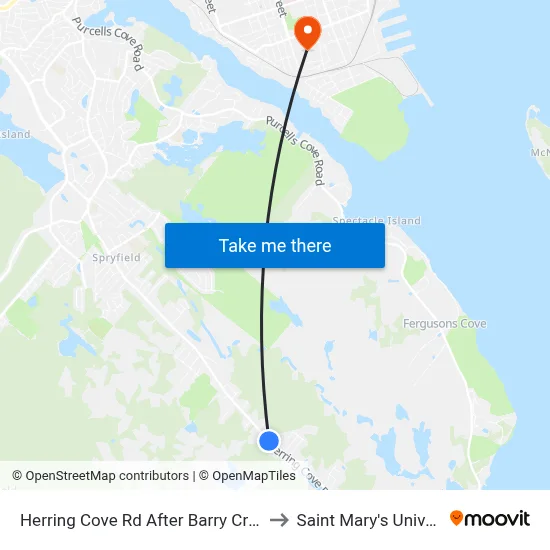 Herring Cove Rd After Barry Cr (6913) to Saint Mary's University map
