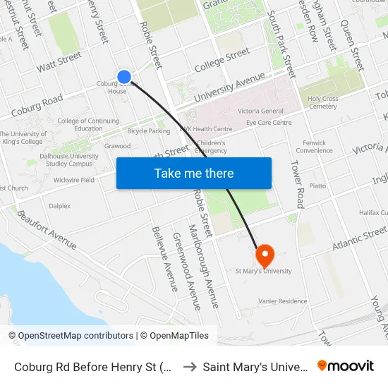 Coburg Rd Before Henry St (6448) to Saint Mary's University map