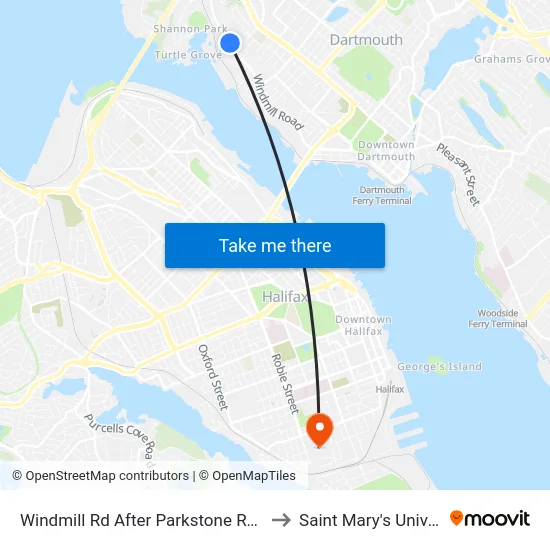Windmill Rd After Parkstone Rd (8516) to Saint Mary's University map