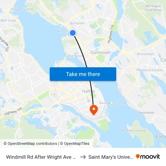 Windmill Rd After Wright Ave (8517) to Saint Mary's University map