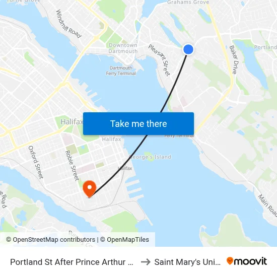 Portland St After Prince Arthur Ave (8044) to Saint Mary's University map