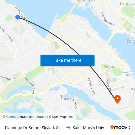 Flamingo Dr Before Skylark St (6704) to Saint Mary's University map