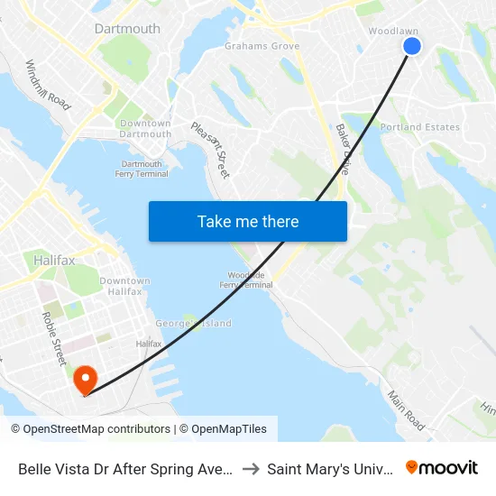 Belle Vista Dr After Spring Ave (6294) to Saint Mary's University map