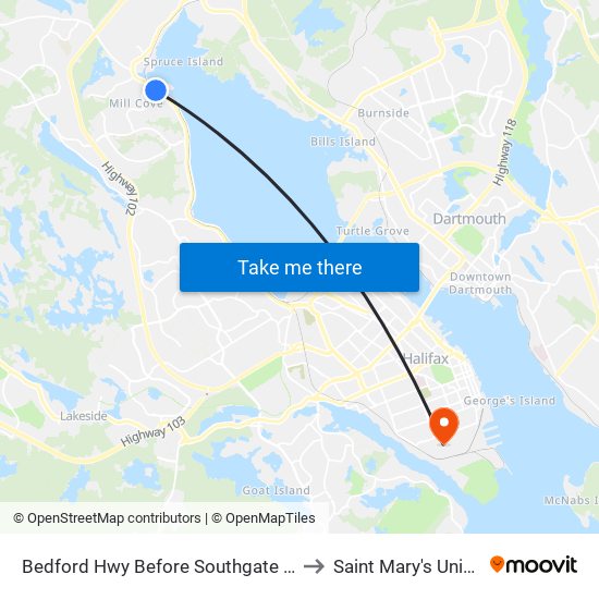 Bedford Hwy Before Southgate Dr (6290) to Saint Mary's University map