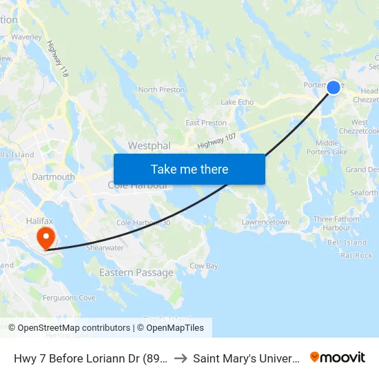 Hwy 7 Before Loriann Dr (8910) to Saint Mary's University map
