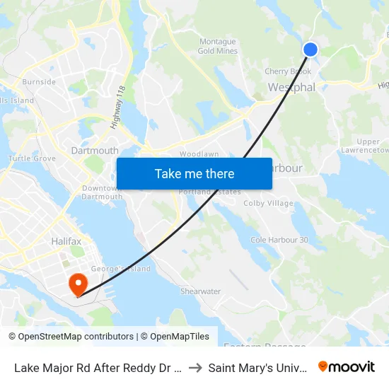 Lake Major Rd After Reddy Dr (7115) to Saint Mary's University map