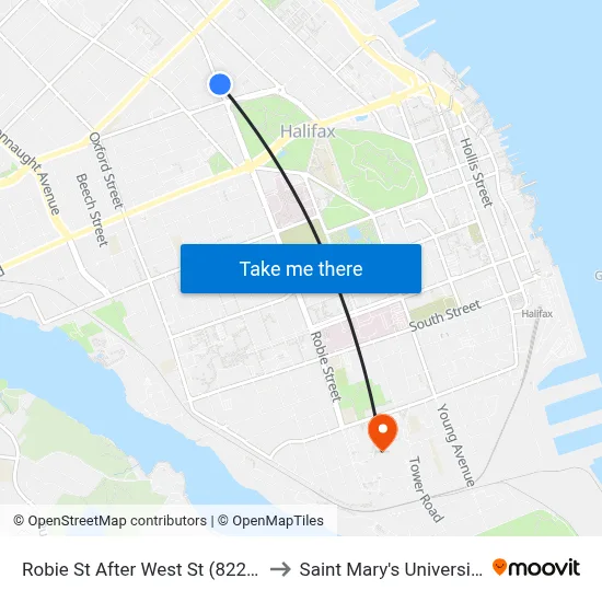 Robie St After West St (8221) to Saint Mary's University map