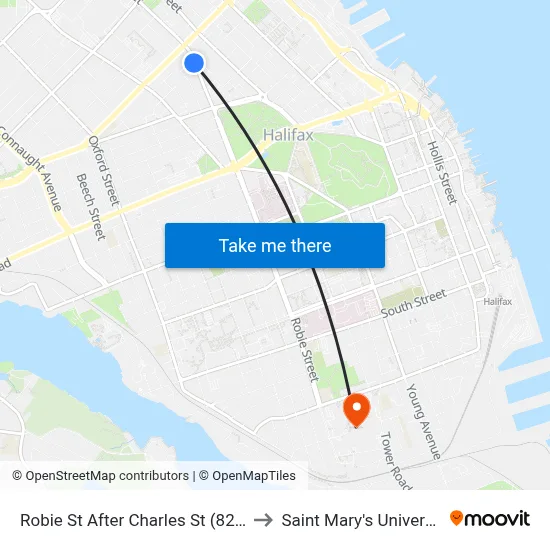 Robie St After Charles St (8222) to Saint Mary's University map