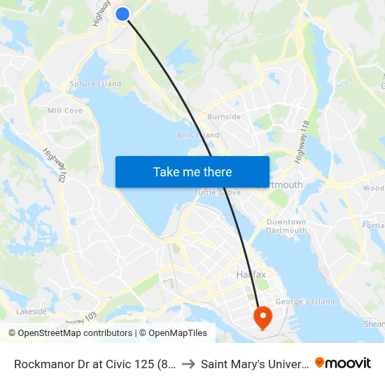 Rockmanor Dr at Civic 125 (8229) to Saint Mary's University map