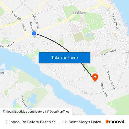 Quinpool Rd Before Beech St (8133) to Saint Mary's University map