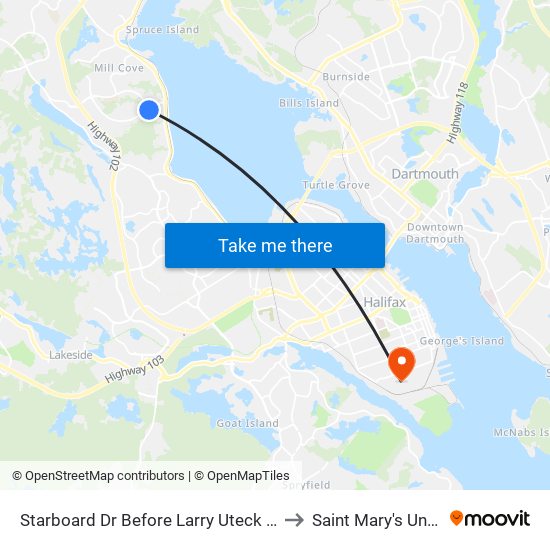 Starboard Dr Before Larry Uteck Blvd (8352) to Saint Mary's University map