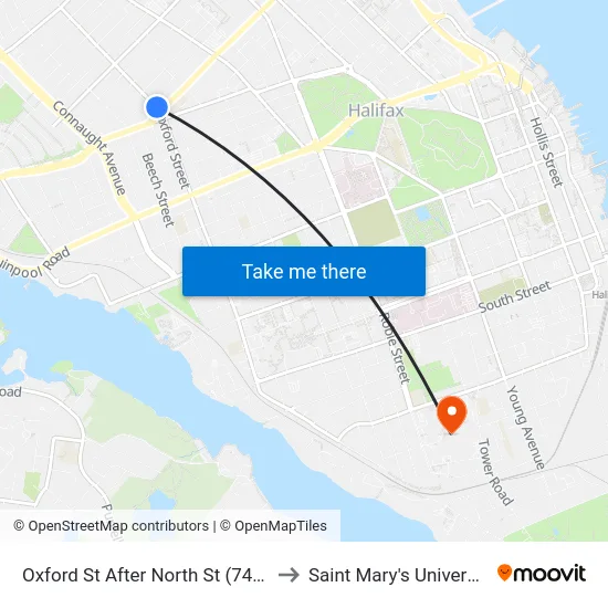 Oxford St After North St (7411) to Saint Mary's University map
