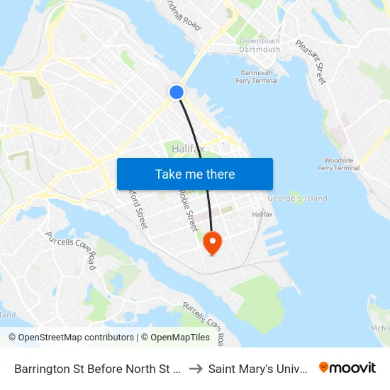 Barrington St Before North St (6115) to Saint Mary's University map