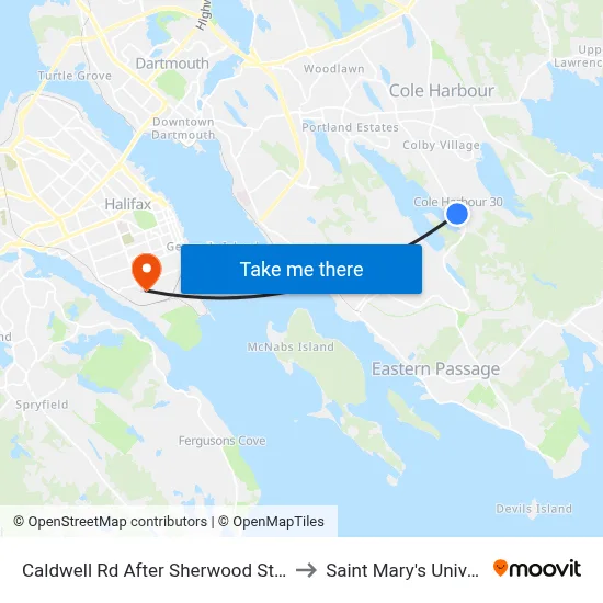 Caldwell Rd After Sherwood St (6336) to Saint Mary's University map