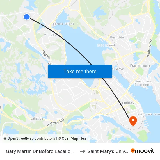 Gary Martin Dr Before Lasalle Ct (6330) to Saint Mary's University map
