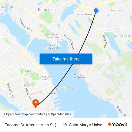 Tacoma Dr After Hartlen St (9076) to Saint Mary's University map