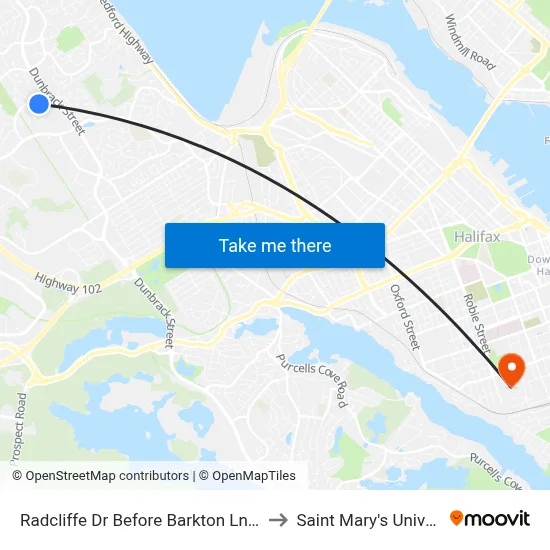 Radcliffe Dr Before Barkton Ln (8159) to Saint Mary's University map