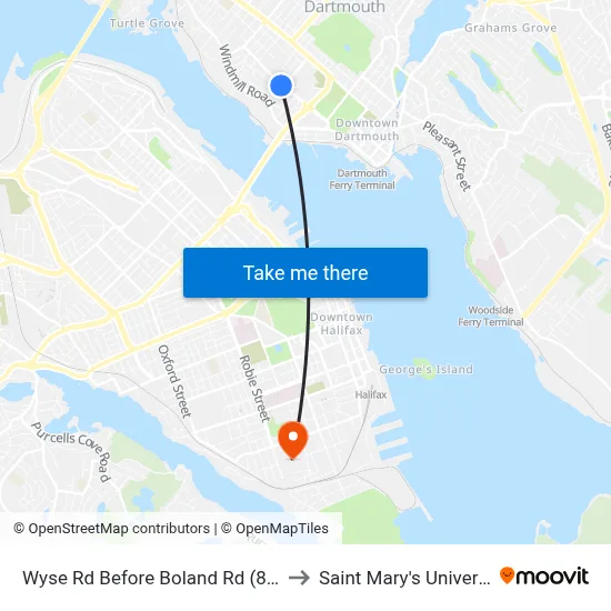 Wyse Rd Before Boland Rd (8621) to Saint Mary's University map