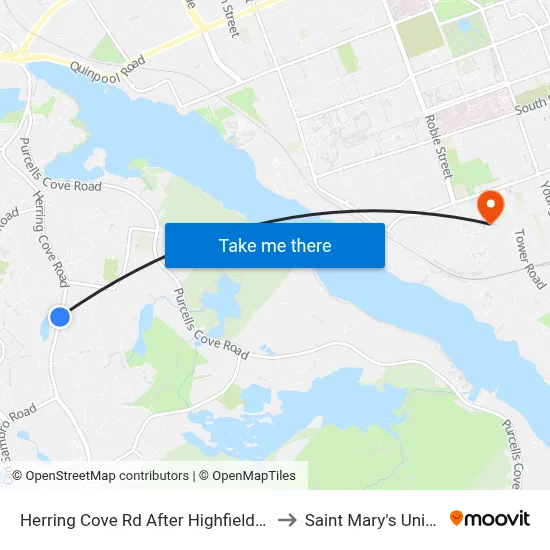 Herring Cove Rd After Highfield St (6848) to Saint Mary's University map