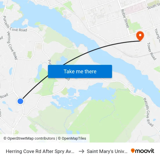 Herring Cove Rd After Spry Ave (6845) to Saint Mary's University map