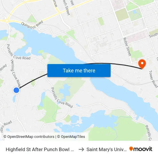 Highfield St After Punch Bowl Dr (6931) to Saint Mary's University map