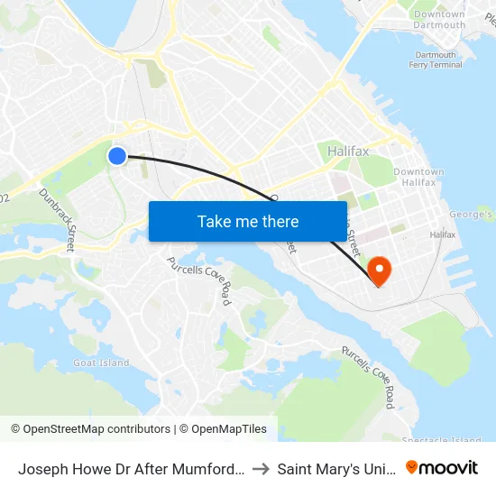Joseph Howe Dr After Mumford Rd (6610) to Saint Mary's University map