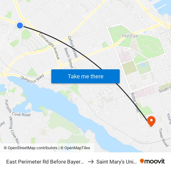 East Perimeter Rd Before Bayers Rd (6619) to Saint Mary's University map