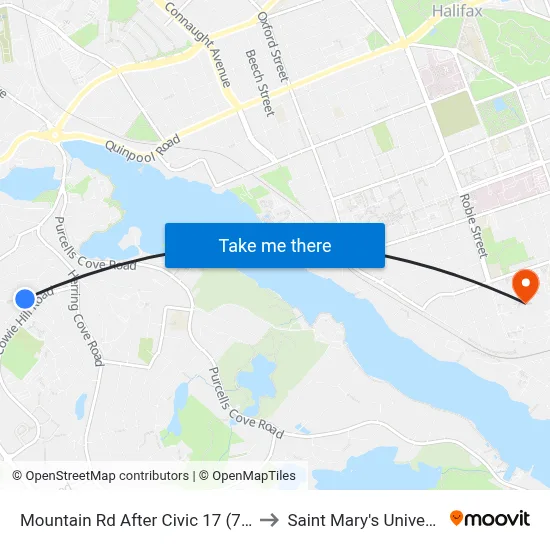 Mountain Rd After Civic 17 (7253) to Saint Mary's University map