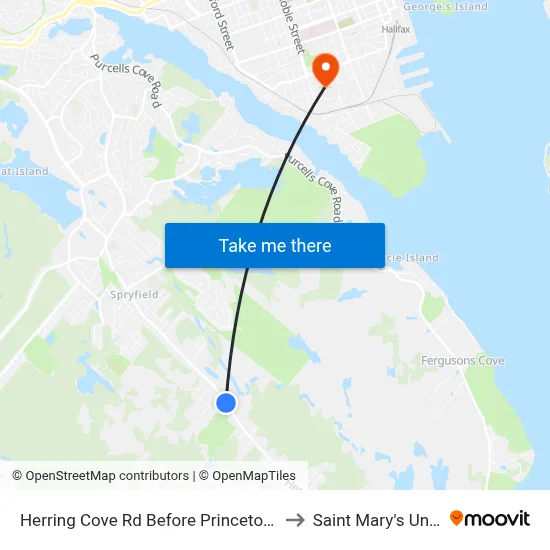 Herring Cove Rd Before Princeton Ave (6855) to Saint Mary's University map