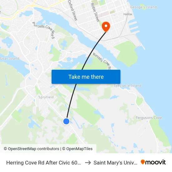 Herring Cove Rd After Civic 600 (6854) to Saint Mary's University map