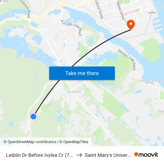 Leiblin Dr Before Ivylea Cr (7138) to Saint Mary's University map