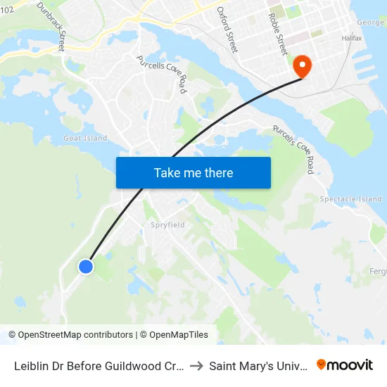 Leiblin Dr Before Guildwood Cr (7136) to Saint Mary's University map