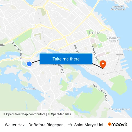 Walter Havill Dr Before Ridgepark Ln (8804) to Saint Mary's University map