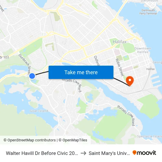 Walter Havill Dr Before Civic 201 (8806) to Saint Mary's University map